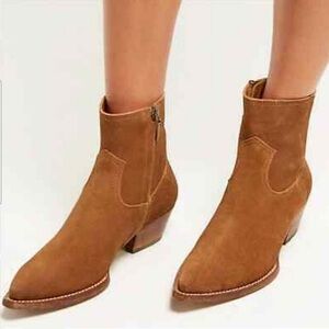 Saint Laurent Lukas Ankle Boots brown suede 37 1/2